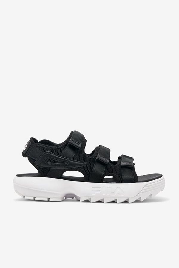 Sandálias Fila Homem Pretas/Pretas/Branco - Fila Disruptor Leather Velcro Portugal Online,FEXH-87456